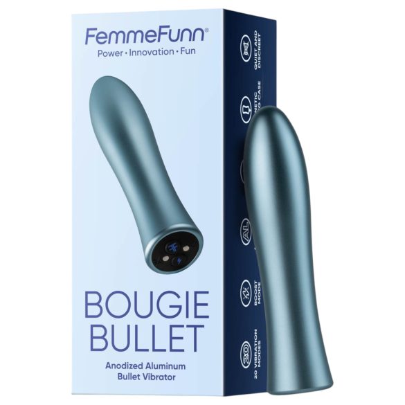 FemmeFunn Bougie - vibrator premium din aluminiu - argintiu