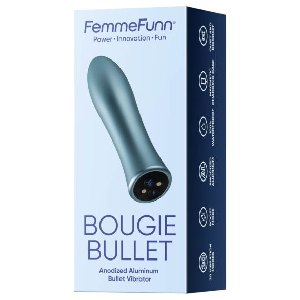 FemmeFunn Bougie - vibrator premium din aluminiu - argintiu