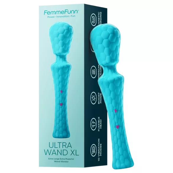 FemmeFunn - vibrator masaj premium Ultra Wand XL - silicon turcoaz