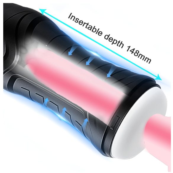 AlvUp - masturbator cu vibrații și aspirație - negru