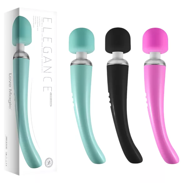 Love Magic Elegance Wand - vibrator masaj reîncărcabil - negru