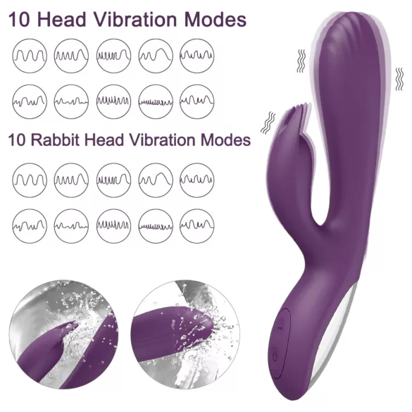 AlvUp - vibrator tip iepuraș pentru punctul G - mov