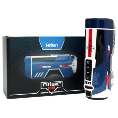   Leten SM Future Pro - masturbator futuristic cu rețea, sunete, strângere, încălzire (albastru)