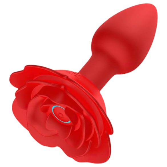 Rose Plug - vibrator anal cu radio și acumulator - roșu