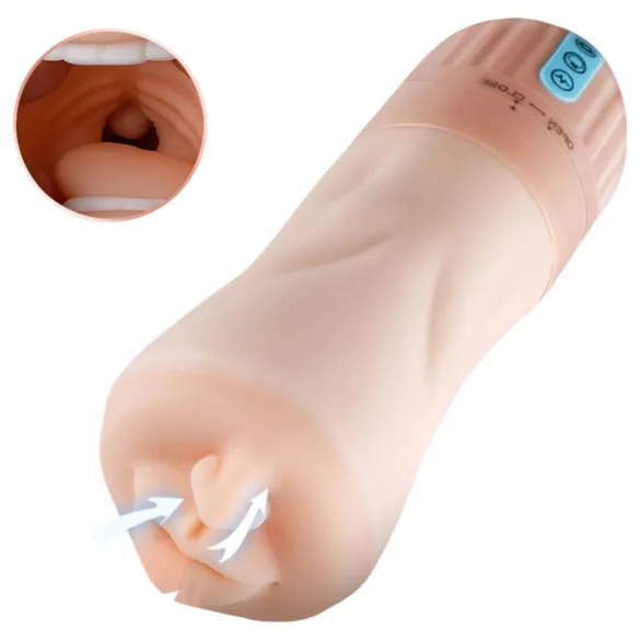 Lonely - masturbator guriator cu vibrații și suctiune - silicon natur