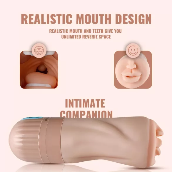 Lonely - masturbator guriator cu vibrații și suctiune - silicon natur