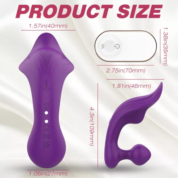 Sex HD Chomper - vibrator dublu rezistent la apă - clitoris și anal - mov