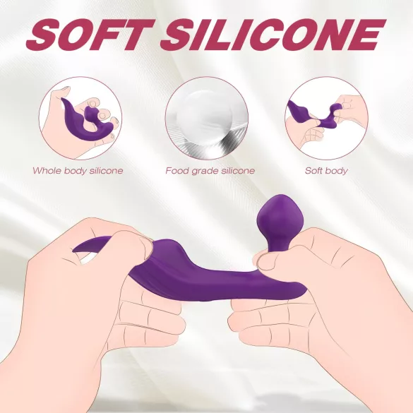 Sex HD Chomper - vibrator dublu rezistent la apă - clitoris și anal - mov