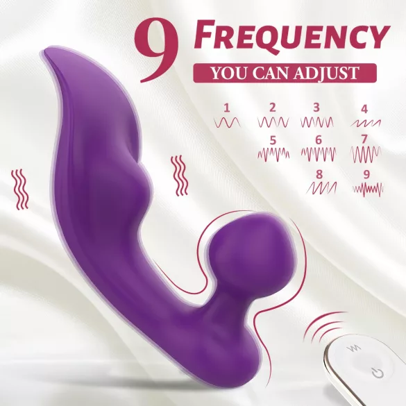 Sex HD Chomper - vibrator dublu rezistent la apă - clitoris și anal - mov
