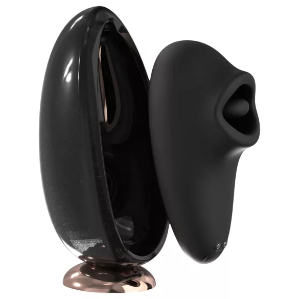Sex HD Mirror - vibrator cu funcție de lins și încălzire - negru