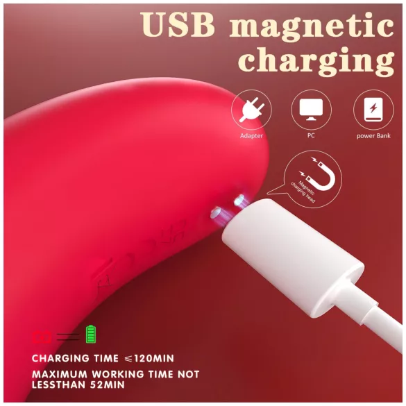 SEX HD Genie - Vibrator punct G și clitoris - roșu