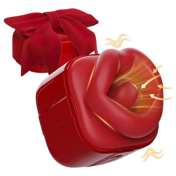 SEX HD - vibrator cu funcție de lins și supt - roșu