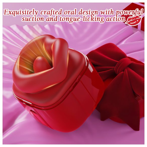 SEX HD - vibrator cu funcție de lins și supt - roșu