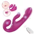 SEX HD Co-op Bliss - vibrator strap-on cu braț pentru clitoris - silicon mov