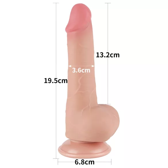Lovetoy - dildo realist cu ventuză - dublu strat - 19,5cm - culoare naturală