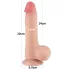 Lovetoy - dildo realist cu testicule - dublu strat - 20 cm - culoare naturală