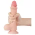 Lovetoy - dildo realist cu testicule - dublu strat - 20 cm - culoare naturală