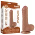 Lovetoy - dildo cu testicule - dublu strat, 18,3cm, culoare naturală