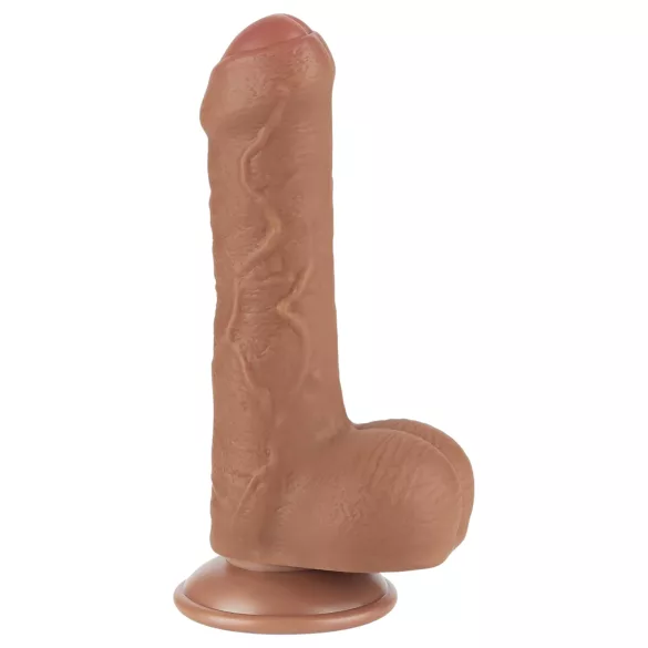 Lovetoy - dildo cu testicule - dublu strat, 18,3cm, culoare naturală