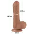 Lovetoy - dildo cu testicule - dublu strat, 18,3cm, culoare naturală