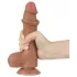 Lovetoy - dildo cu testicule - dublu strat - 20,8 cm - maro natural