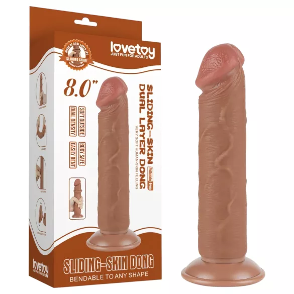 Lovetoy - dildo realist cu ventuză - dublu strat - 20cm - culoare naturală