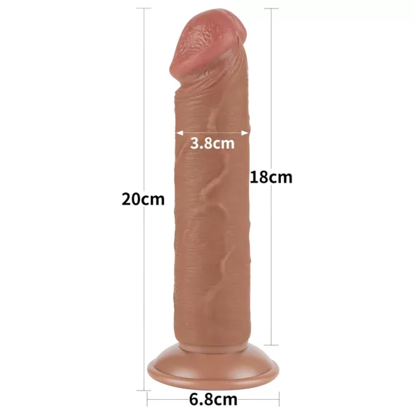 Lovetoy - dildo realist cu ventuză - dublu strat - 20cm - culoare naturală