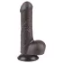 Lovetoy - dildo cu testicule - dublu strat - 18,3cm - maro