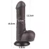 Lovetoy - dildo cu testicule - dublu strat - 18,3cm - maro
