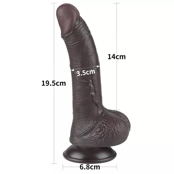 Lovetoy - dildo cu ventuză - dublu strat - 19,5 cm - maro