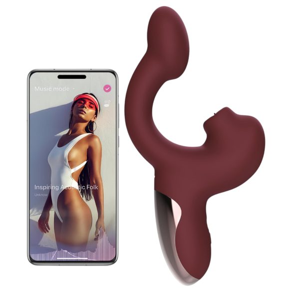 Magic Motion Magic Ponder - Vibrator 2în1 cu braț pentru clitoris - bordo