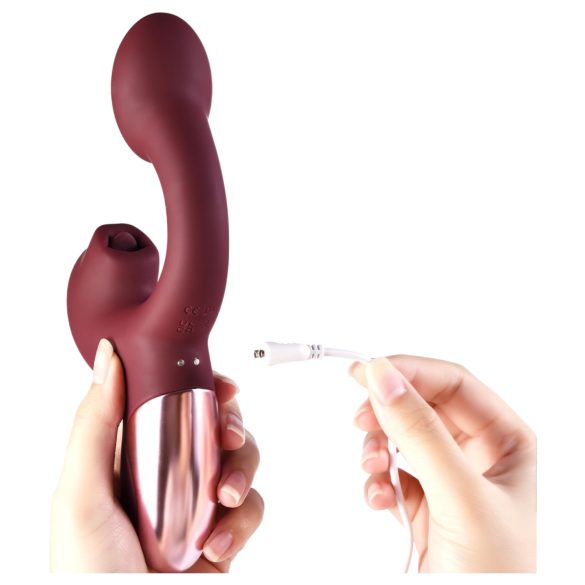 Magic Motion Magic Ponder - Vibrator 2în1 cu braț pentru clitoris - bordo