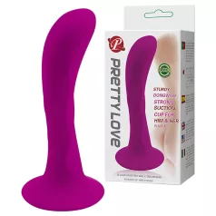   Pretty Love Baile - dop anal curbat cu ventuză - silicon roz