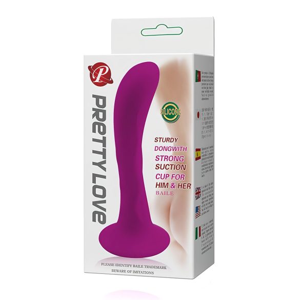 Pretty Love Baile - dop anal curbat cu ventuză - silicon roz