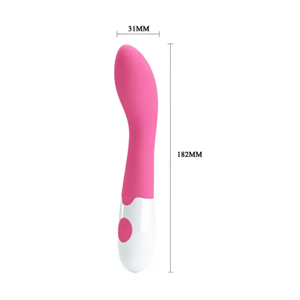 Pretty Love Bishop - vibratoare punctul G rezistent la apă - silicon roz-alb