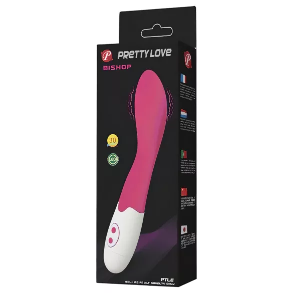 Pretty Love Bishop - vibratoare punctul G rezistent la apă - silicon roz-alb