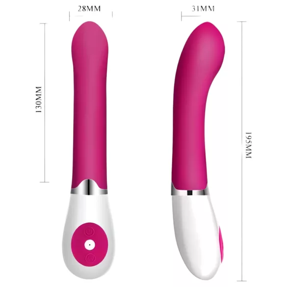 Pretty Love Daniel - vibrator pentru punctul G, rezistent la apă - roz/alb