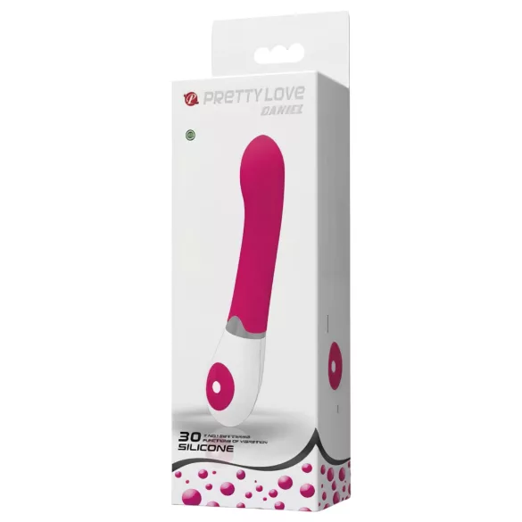 Pretty Love Daniel - vibrator pentru punctul G, rezistent la apă - roz/alb