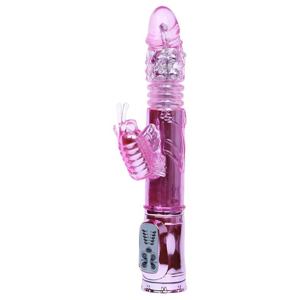 Baile - vibrator cu fluture și braț pentru clitoris - roz
