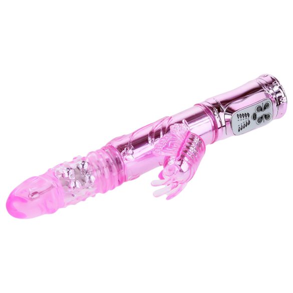 Baile - vibrator cu fluture și braț pentru clitoris - roz