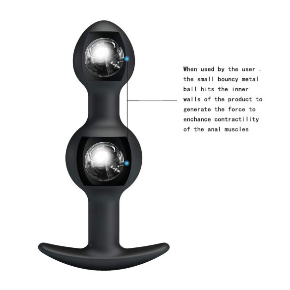 Pretty Love - dildo anal cu bilă internă - silicon negru