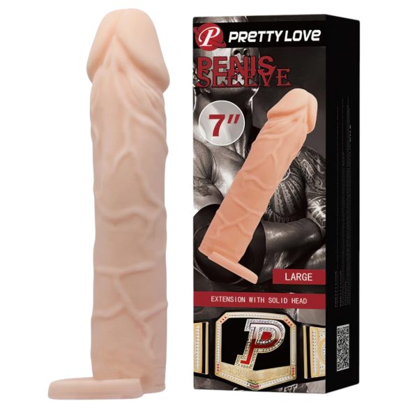 Pretty Love - mânecă pentru penis cu inel - silicon natur
