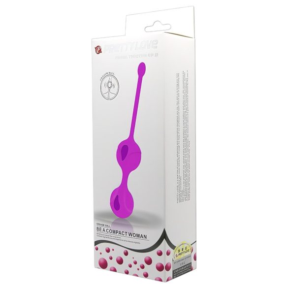 Pretty Love - Bile Kegel duo - exerciții intime - silicon mov