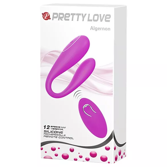 Pretty Love Algernon - vibrator pentru cuplu cu telecomandă, reîncărcabil - mov