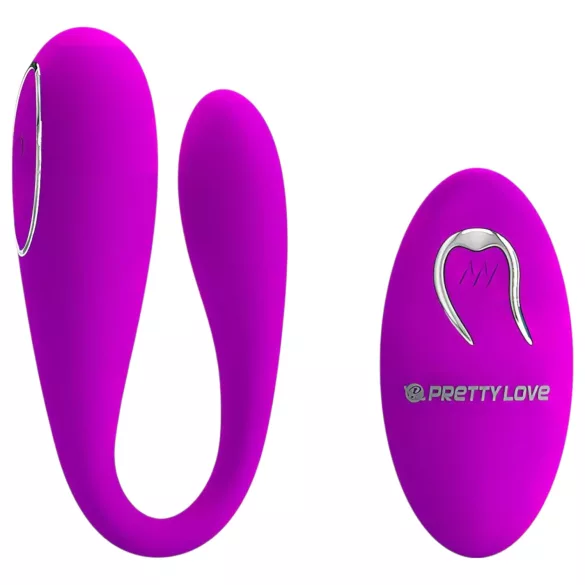 Pretty Love Algernon - vibrator pentru cuplu cu telecomandă, reîncărcabil - mov