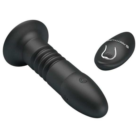 Pretty Love Magic Jinger - vibrator anal cu funcție de împingere - negru