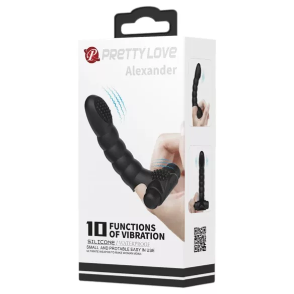 Pretty Love Alexander - vibrator pentru deget - stimulare - silicon negru