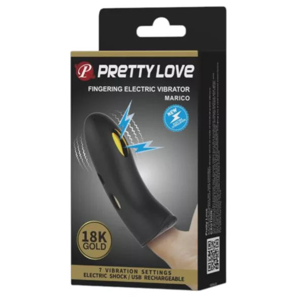 Pretty Love Marico - vibrator pentru deget cu electrostimulare - negru
