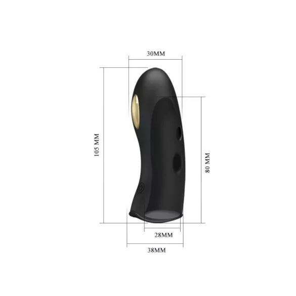 Pretty Love Marico - vibrator pentru deget cu electrostimulare - negru