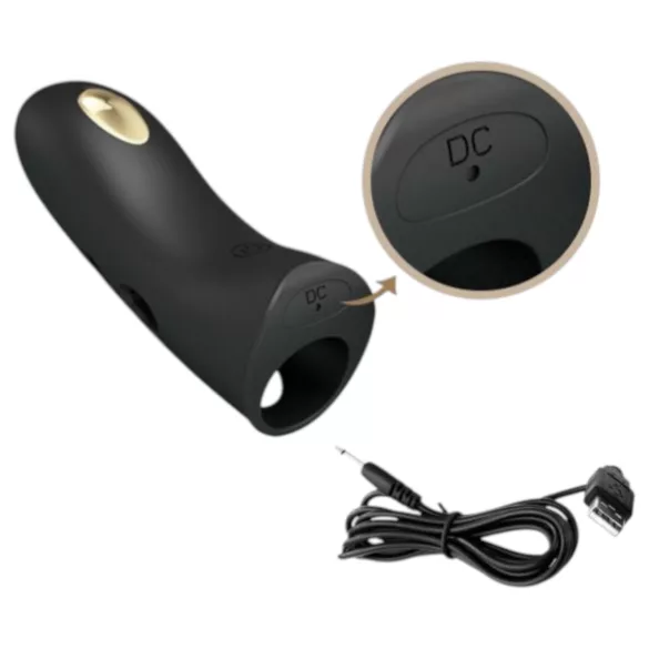 Pretty Love Marico - vibrator pentru deget cu electrostimulare - negru